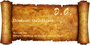 Dombos Ovidiusz névjegykártya